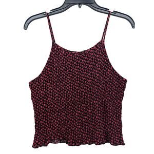 Paper Crane Camisole Tank Top M Red Floral Slim Fit Scoop‎ Layering Top Summer